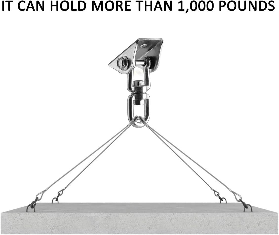 Hammock Hanging Kit, 1000 lb Capacity Heavy Duty 360° Rotate Swing Ultra Durable Hooks for Swing, Chair, Multiple Indoor Outdoor Gym