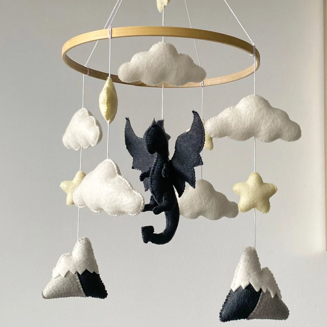 Dragon mobile Baby mobileCloud mobile nursery Felt Baby mobile Girl/ star mobile baby boy Crib mobile woodland mobile fairy mobile