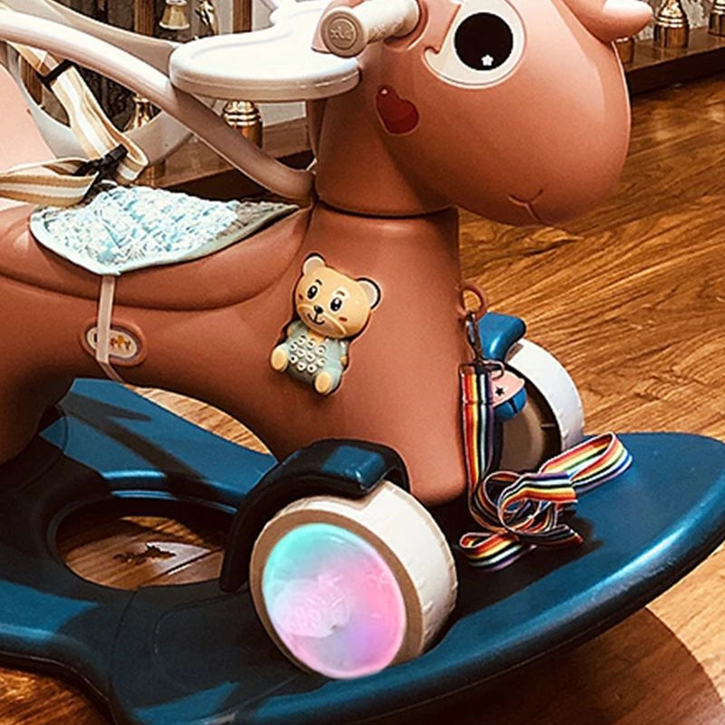 Rocking Horse for Toddlers 1-3 Years,4 in 1 Design, Kids Ride on Toy Balance Bike Push Cart with Detachable Balance Board,Fun Birthday Gifts