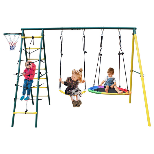Kindergarten outdoor backyard oxford rope swing kids swing climbing frame combination