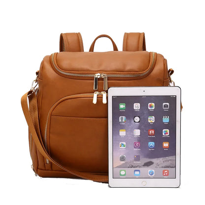 Luxury Compact Vegan Leather Diaper Bag