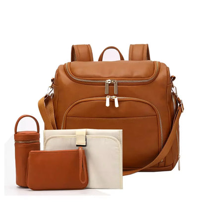 Luxury Compact Vegan Leather Diaper Bag