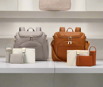 Luxury Compact Vegan Leather Diaper Bag