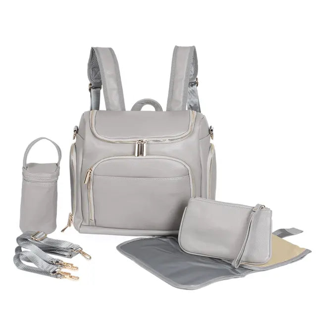 Luxury Compact Vegan Leather Diaper Bag