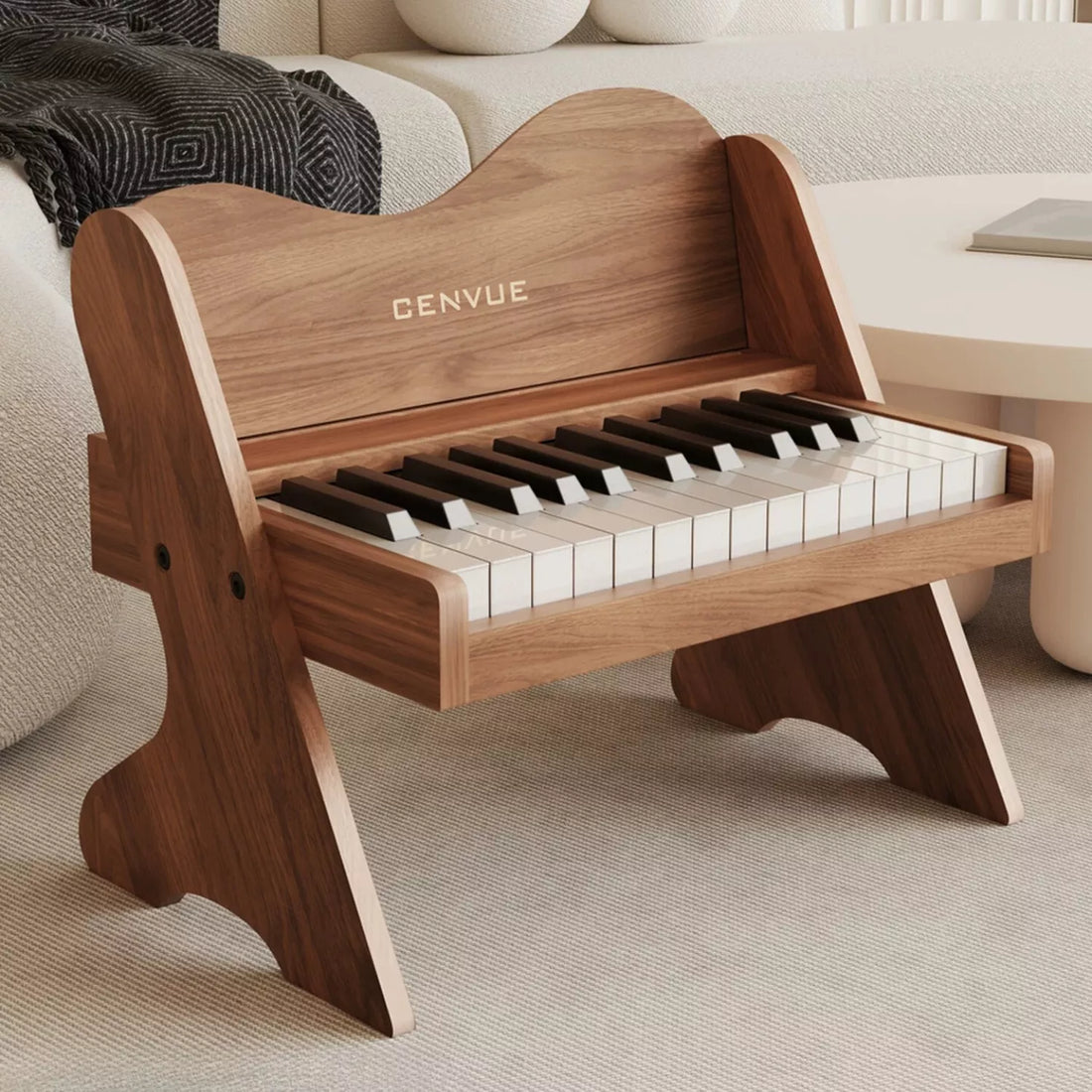 Childs Piano Keyboard 25 Keys Digital Piano for Kids Mini Piano Wood Toy for Toddlers