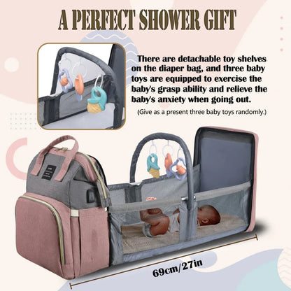 4-in-1 Mommy Backpack & Portable Crib