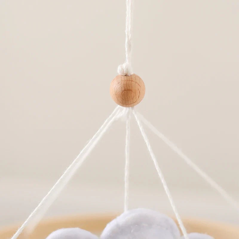 Handmade Diplodocus Dinosaur Crib Mobile Nursery Decor | Soft Felt & Natural Wood