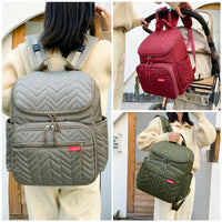 Premium Lightweight Quilted Baby Backpack Diaper Bag