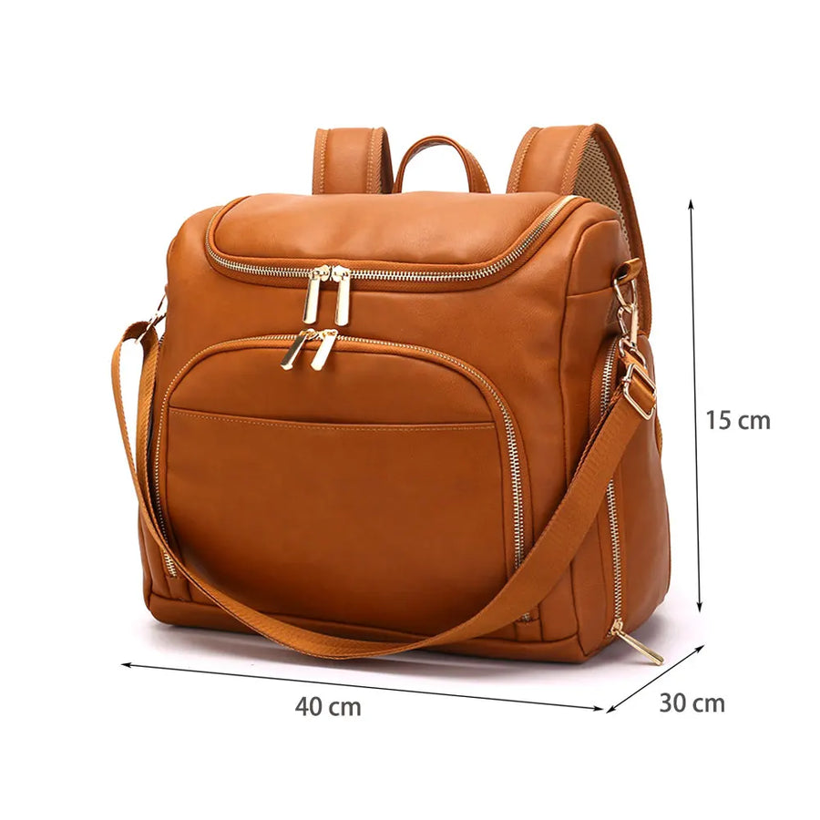 Luxury Compact Vegan Leather Diaper Bag