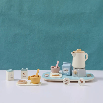 Baby Wooden Coffee & Afternoon Tea Set Toy | 18pcs Set
