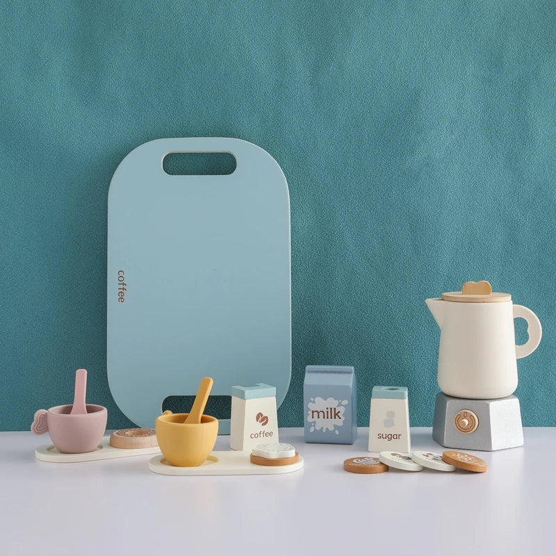 Baby Wooden Coffee & Afternoon Tea Set Toy | 18pcs Set