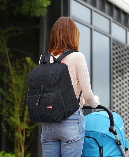 Premium Lightweight Quilted Baby Backpack Diaper Bag