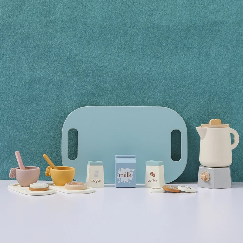 Baby Wooden Coffee & Afternoon Tea Set Toy | 18pcs Set