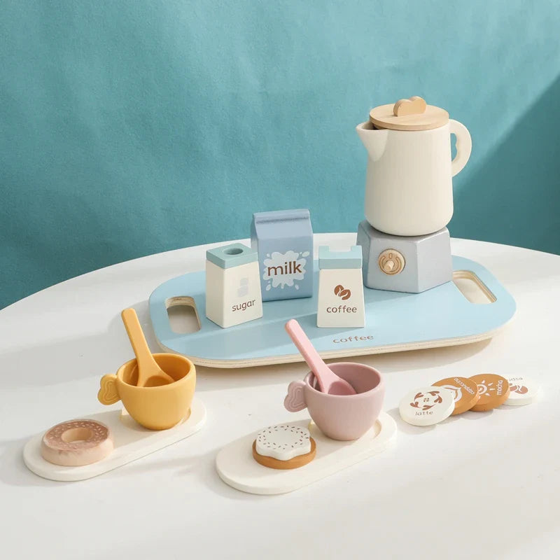Baby Wooden Coffee & Afternoon Tea Set Toy | 18pcs Set