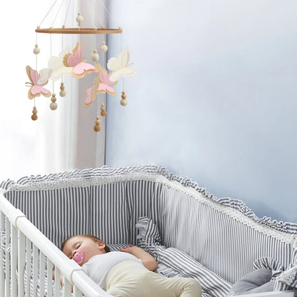 Pink Butterfly Baby Mobile | Eco-Friendly Felt & Wood Cot Mobile | Ideal Baby Shower Gift