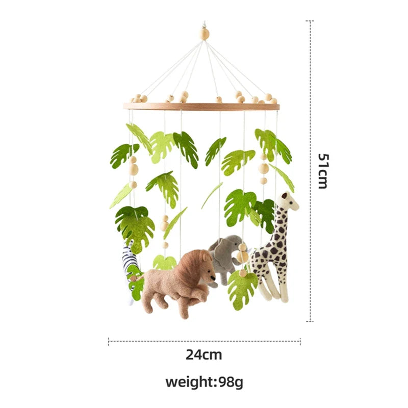 Safari Adventure Nursery Mobile with Felt Animal