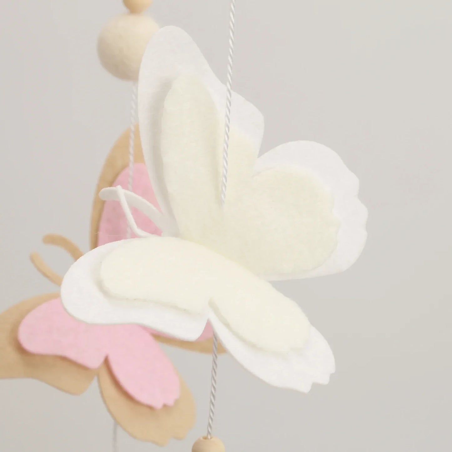 Pink Butterfly Baby Mobile | Eco-Friendly Felt & Wood Cot Mobile | Ideal Baby Shower Gift