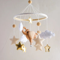 Handmade Baby Elephant Crib Mobile | Soft Felt & Natural Wood | Nursery Decor