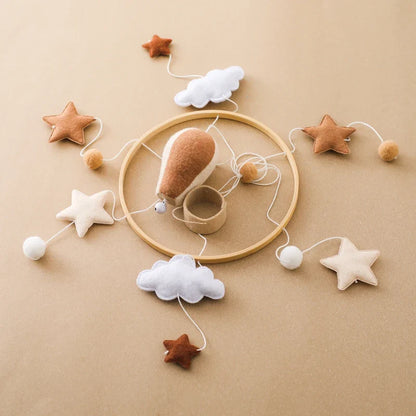 Skyward Dreams Hot Air Balloon Mobile - Tan