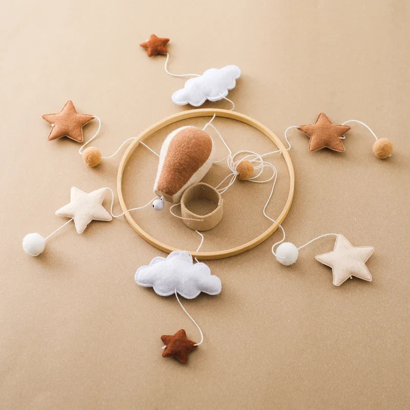 Skyward Dreams Hot Air Balloon Mobile - Tan