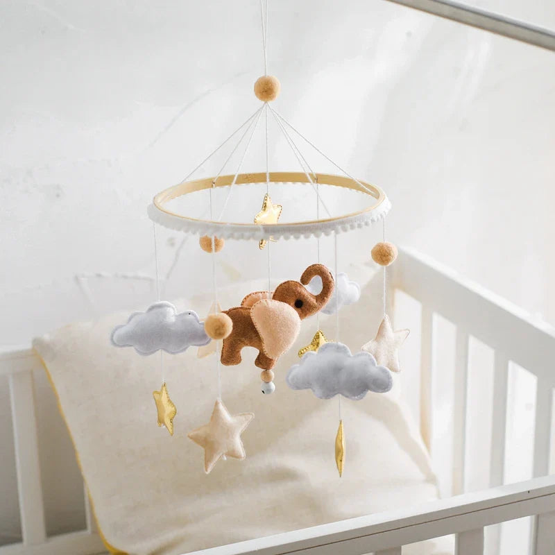 Handmade Baby Elephant Crib Mobile | Soft Felt & Natural Wood | Nursery Decor