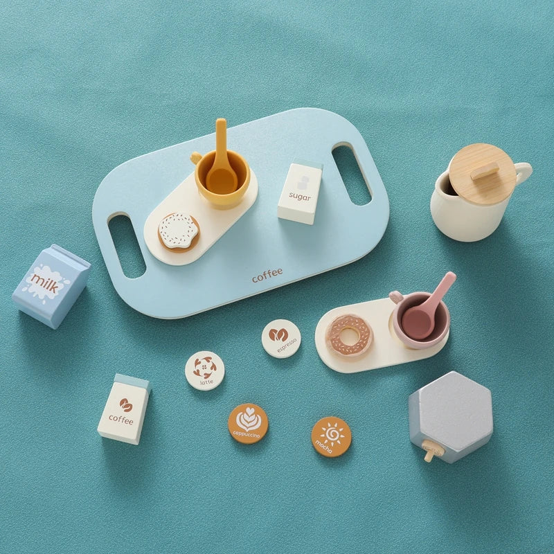 Baby Wooden Coffee & Afternoon Tea Set Toy | 18pcs Set
