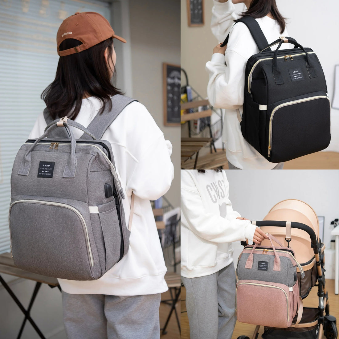 4-in-1 Mommy Backpack & Portable Crib
