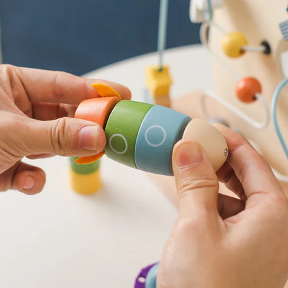 Wooden Space-Themed Beaded Busy Toy for Babies | Educational & Eco-Friendly Fun