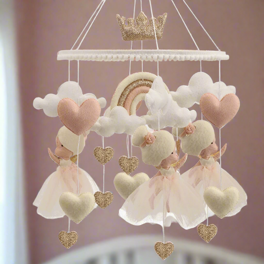 Princess Ballerina Baby Mobile | Handmade Felt Crib Mobile | Newborn Gift