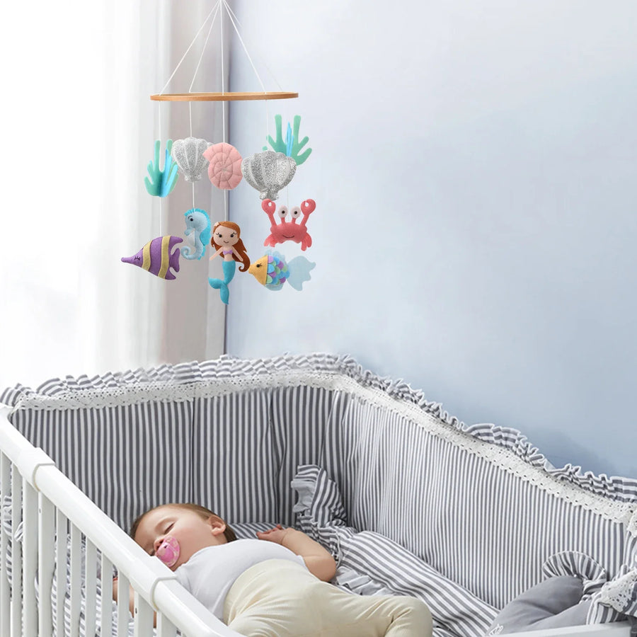 My Little Mermaid Baby Mobile - Under the Sea Musical Mobile Ocean Animals Cot Mobile
