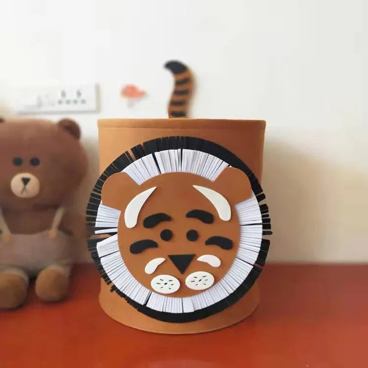 Charming Nordic-Inspired Felt Animal Toy Storage Basket