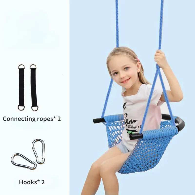 Baby Swinging Hammock Hanging  Chair,Hanging Cotton Rope Swing Chairs with Hardware Kits, Hanging Chairs for Indoor Balcony and Outdoor Use,Perfect for Kids, Adults, (330 Lbs)