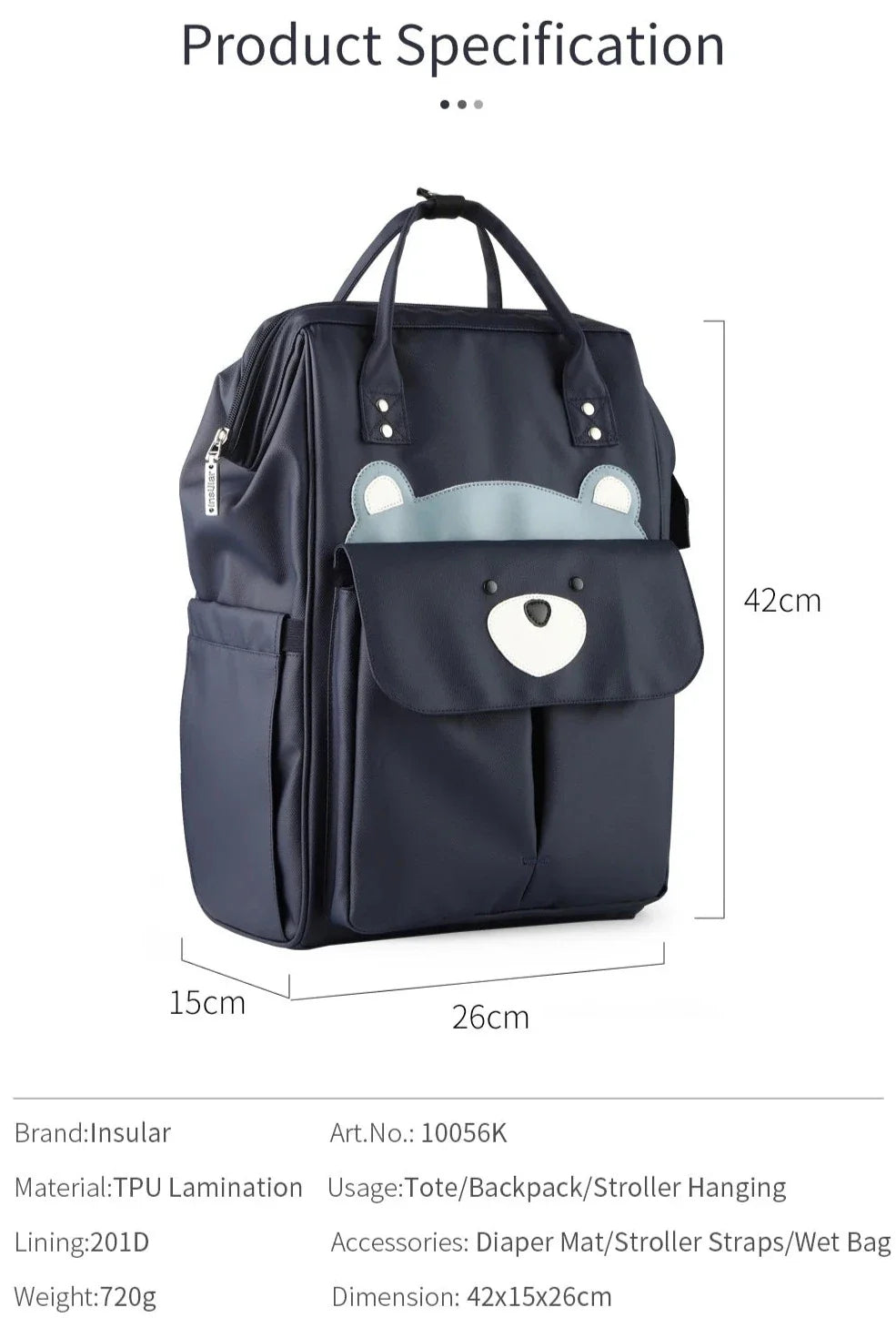 Fun Cartoon Designed Diaper Backpack - Large Capacity and Waterproof