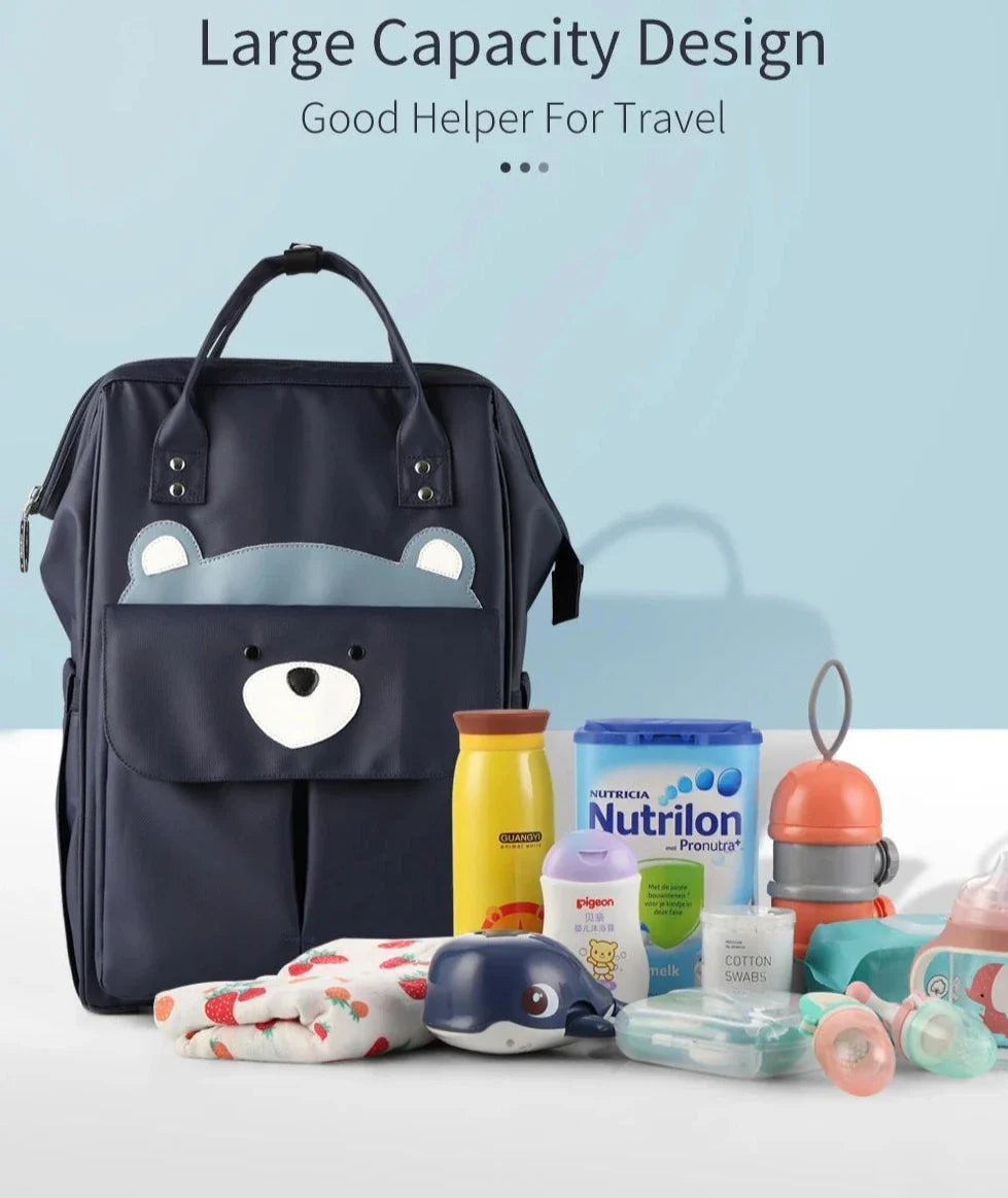 Fun Cartoon Designed Diaper Backpack - Large Capacity and Waterproof
