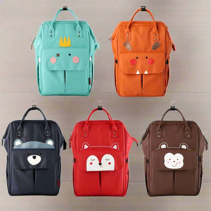 Fun Cartoon Designed Diaper Backpack - Large Capacity and Waterproof