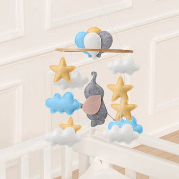 Handmade Baby Elephant Nursery Mobile with Balloons - Luxury Baby Gift