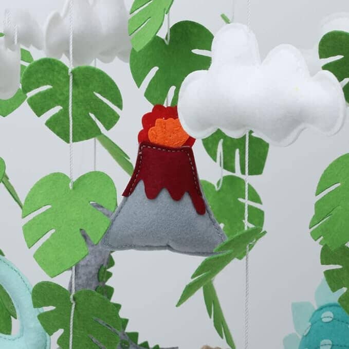 Handmade Prehistoric Dinosaur Nursery Mobile - Premium Felt Decor