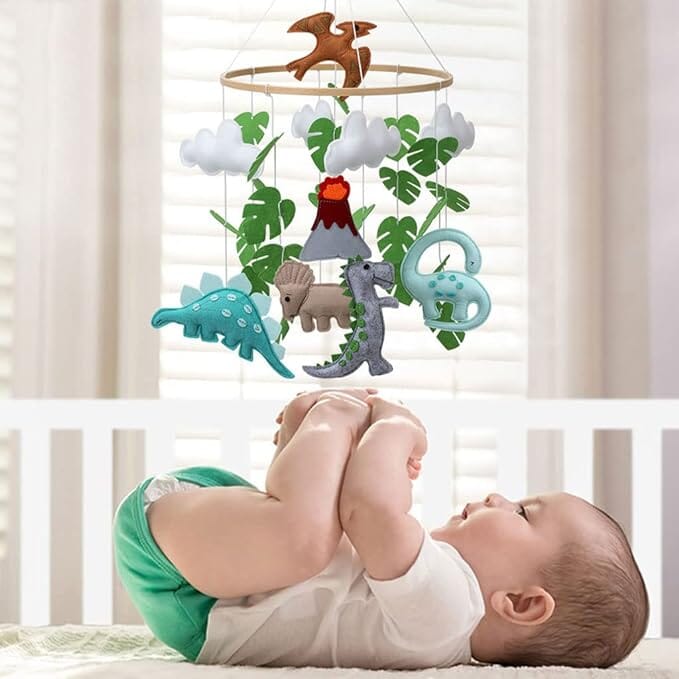 Handmade Prehistoric Dinosaur Nursery Mobile - Premium Felt Decor