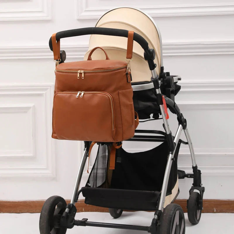 Luxury Vegan Leather Diaper Bag - Multifunctional and Stylish