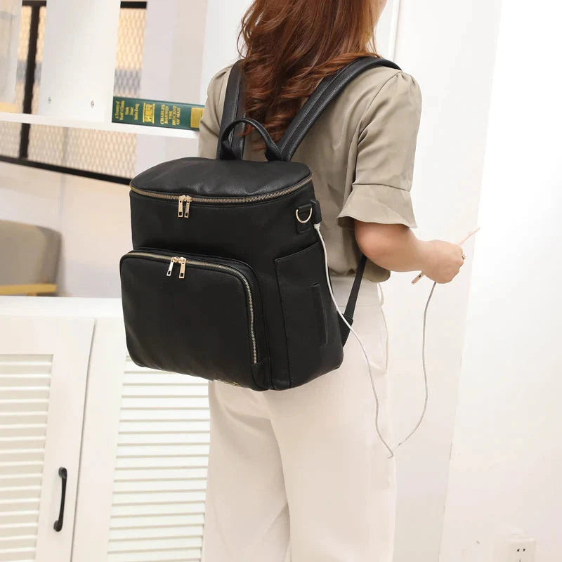 Luxury Vegan Leather Diaper Bag - Multifunctional and Stylish