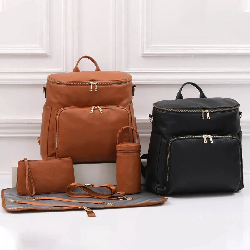 Luxury Vegan Leather Diaper Bag - Multifunctional and Stylish