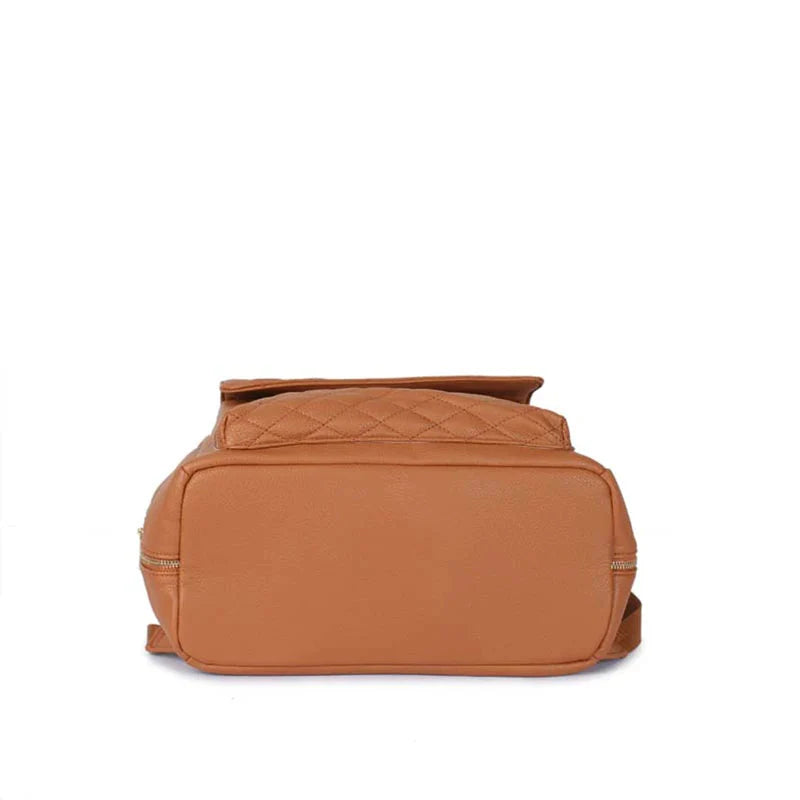 Luxury Vegan Leather Diaper Bag - Quilted Design with large capacity and accessories.