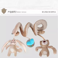 Nordic Bear Plush Spiral Mobile - Hanging Rattles for Carriage, Crib, and Pram