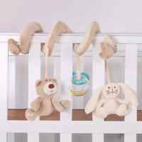Nordic Bear Plush Spiral Mobile - Hanging Rattles for Carriage, Crib, and Pram
