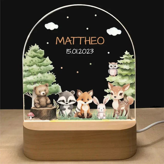 Personalised Acrylic LED Night Light - Forrest Friends